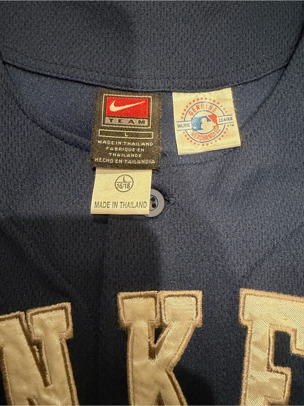 Nike Navy Kids Yankees Button-Front Jersey